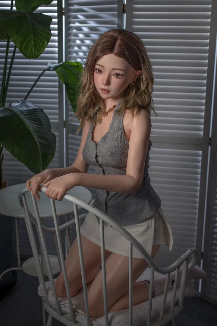 149cm (4ft11) B-Cup realistic skin texture Silicone Sex Doll Una, ROS Head #125b